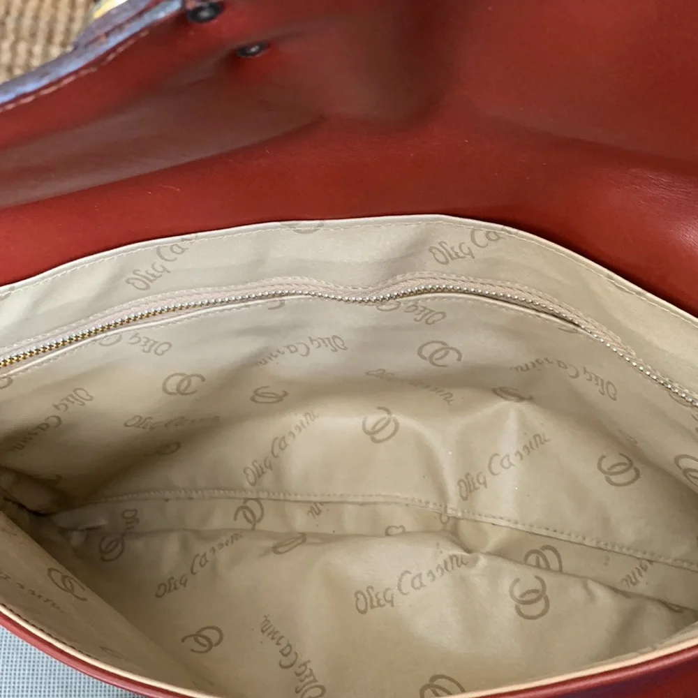 Vintage 1970’s Oleg Cassini oxblood Burgundy Leather Clutch so Jackie O - GUVC